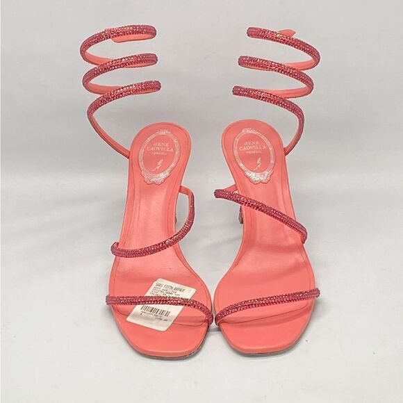 Rene Caovilla Crystal-Embellished Satin Sandals size 38.5 - Picture 2 of 12